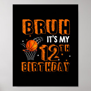 Poster C'est mon 12ème anniversaire Joueur Sketll de 12 a