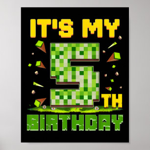 Poster C'est mon 5e anniversaire garçon 5 ans Anniversair