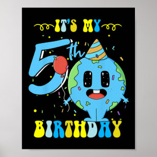 Poster C'est mon 5e anniversaire Jour des terres enfants