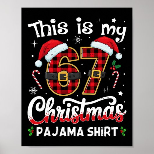 Poster C'est mon 67 Pyjama de Noël 67 Meme Gen Alpha B (Devant)