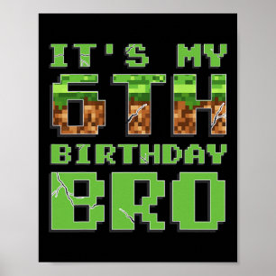 Poster C'est mon 6ème anniversaire 6 ans jeu d'anniversai