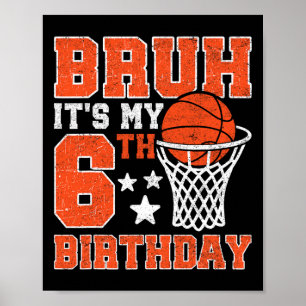 Poster C'est mon 6ème anniversaire Sketll Joueur de 6 ans