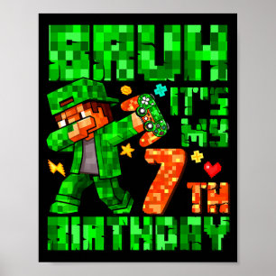 Poster C'est mon 7e anniversaire garçon jeu Xel 7 ans
