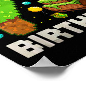 Poster C'est mon 7ème anniversaire de gamer pixel Anniver (Coin)