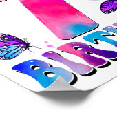 Poster C'est mon 7ème anniversaire thème papillon 7 ans p (Coin)