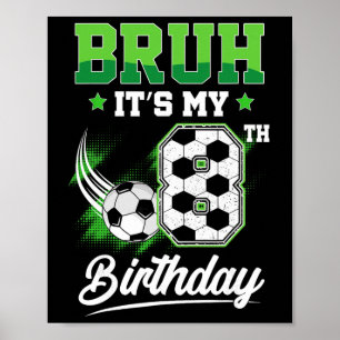 Poster C'est mon 8e anniversaire garçon fan de sport 8 an