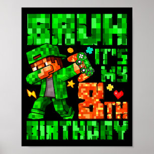Poster C'est mon 8ème anniversaire garçon jeu Xel 8 ans