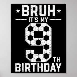Poster C'est mon 9e anniversaire de football pour mes 9 a