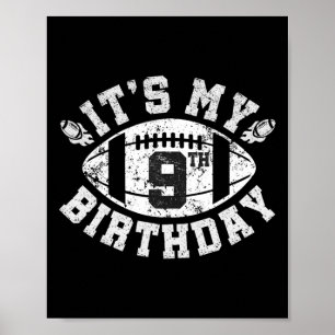Poster C'est mon 9e anniversaire garçon footballeur de 9