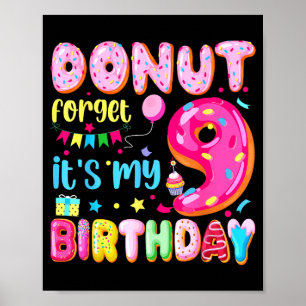 Poster C'est mon 9e anniversaire N'oublie pas Pun Anniver
