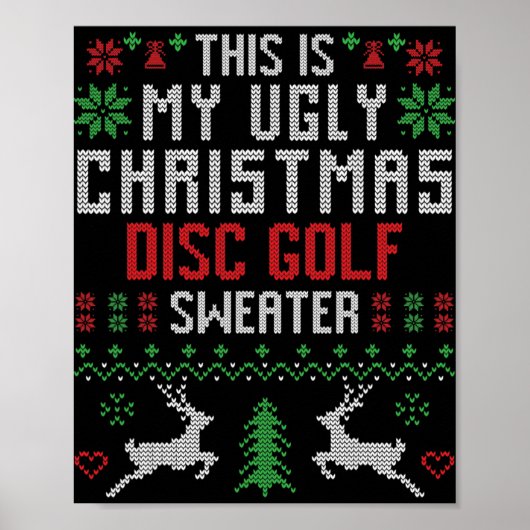 Poster C'est mon affreux pull de Noël pour golf de disque (Devant)