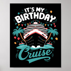 Poster C'est mon anniversaire Croisière vacances Annivers