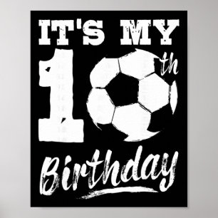 Poster C'est mon anniversaire de 10 ans Joueur de footbal