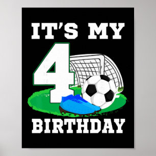 Poster C'est mon anniversaire de 4 ans de football 4ème p