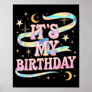 Poster C'est mon anniversaire filles femmes Groovy Coquet