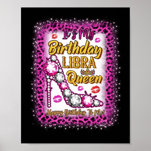 Poster C'est mon anniversaire Libra Queen Joyeux annivers (Devant)