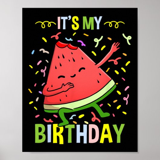 Poster C'est mon anniversaire Pastèque (Devant)