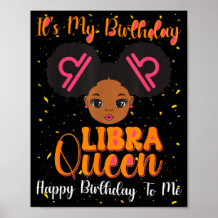 Poster C'est mon anniversaire Reine de la Balance Joyeux