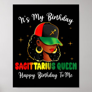 Poster C'est mon anniversaire Reine Sagittaire Joyeux Ann