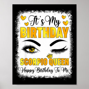 Poster C'est Mon Anniversaire Reine Scorpion Joyeux Anniv