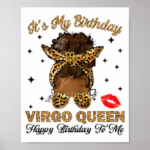 Poster C'est mon anniversaire Reine Vierge Joyeux Anniver
