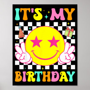 Poster C'est mon anniversaire visage sourire heureux fill