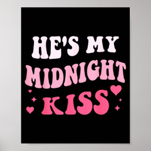 Poster C'est mon baiser de minuit disant couple romantiqu