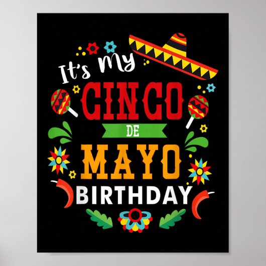 Poster C'Est Mon Cinco De Mayo Anniversaire Drôle Anniver (Devant)