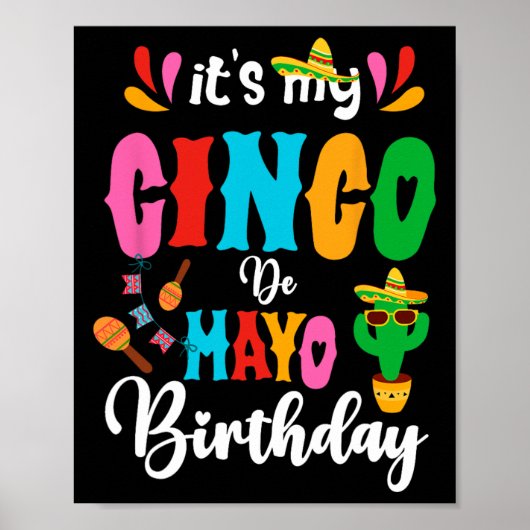 Poster C'est mon Cinco De Mayo Anniversaire Mexicain Matc (Devant)