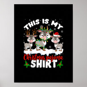 Poster C'Est Mon Don Pajama Père Noël Chèvre Lover