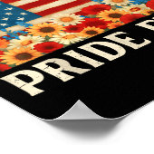 Poster C'Est Mon Drapeau De Fierté Boho Floral Usa Drapea (Coin)