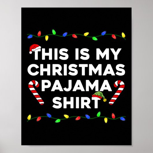 Poster C'Est Mon Fam De Noël Pyjama Lights Fun Fun (Devant)
