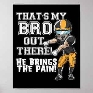 Poster C'est mon frère là-bas Football Jaune Frère Si