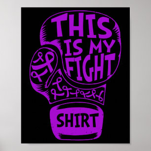 Poster C'Est Mon Gant De Ruban Violet De Fibromyalgie De 