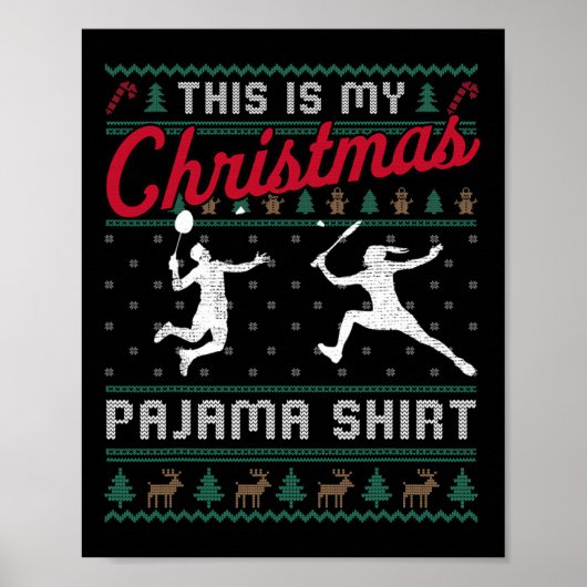Poster C'Est Mon Jeu De Noël Badminton Laid (Devant)