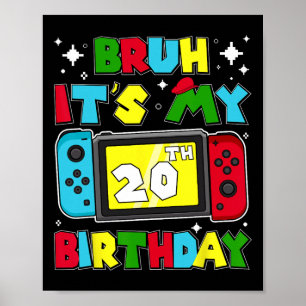 Poster C'est mon jeu vidéo d'anniversaire de 20 ans 20 an