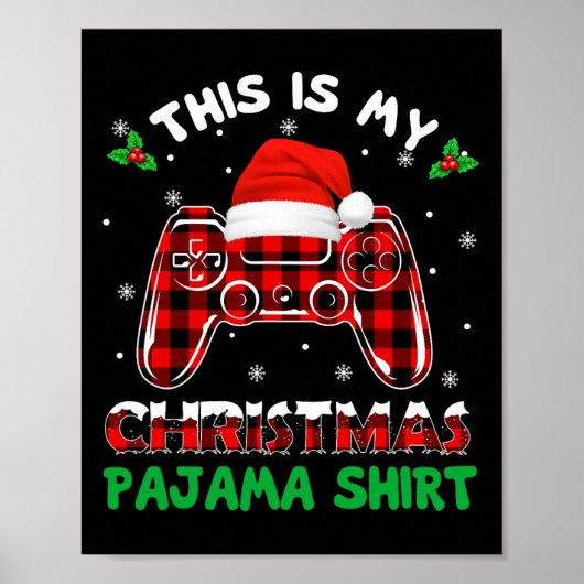 Poster C'Est Mon Jeu Vidéo De Jeu De Chemise De Noël (Devant)