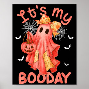 Poster C'est mon jour de Boo Halloween Denim rose Anniver
