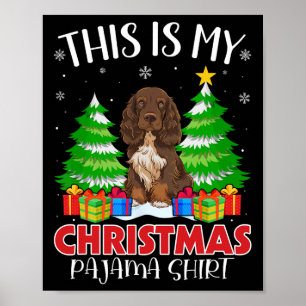 Poster C'Est Mon Jour De Noël Pajama Field Spaniel Dog Xm