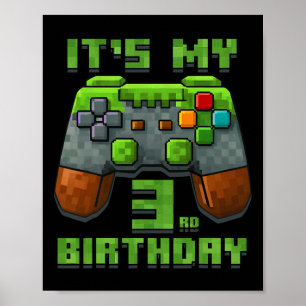 Poster C'est mon maillot d'anniversaire 3 ans Gamer Vidéo