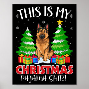 Poster C'Est Mon Pajama Allemand Berger Chien De Noël Xm