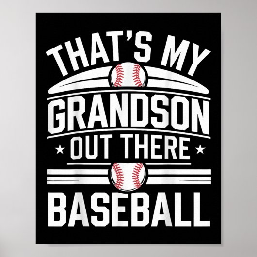 Poster C'Est Mon Petit-Fils De Baseball Citation De Vêtem (Devant)