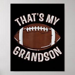 Poster C'est Mon Petit-Fils Football Grand-Mère Grand-Pèr