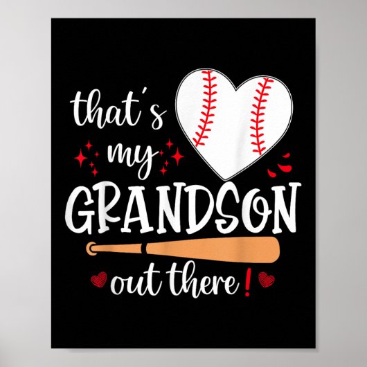 Poster C'Est Mon Petit-Fils Là-Bas De Baseball Grand-Mère (Devant)