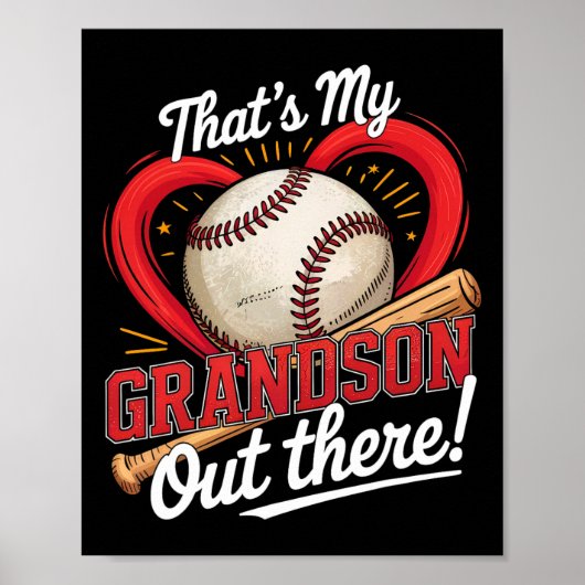 Poster C'Est Mon Petit-Fils Là-Bas De Baseball Grand-Mère (Devant)