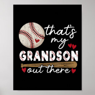Poster C'Est Mon Petit-Fils Là-Bas De Baseball Grand-Mère