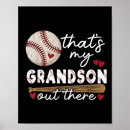 Poster C'Est Mon Petit-Fils Là-Bas De Baseball Grand-Mère (Devant)