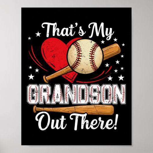 Poster C'Est Mon Petit-Fils Là-Bas De Baseball Grand-Mère (Devant)