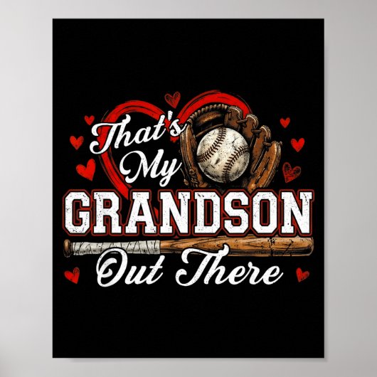Poster C'est mon petit-fils là-bas femmes baseball grand- (Devant)