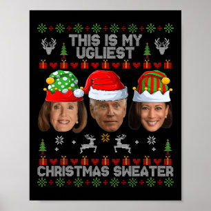 Poster C'Est Mon Plus Mauvais Chandail De Noël Drôle Joe